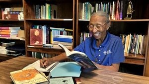 Sr. Barbara reading.