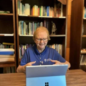 Sr. Brigid Lawler during a Christogensis meeting.