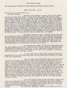 A scanned image of one of the Echoes from Sion letter. 