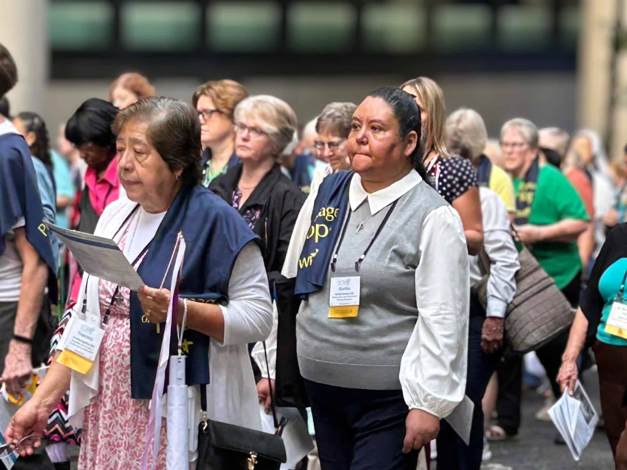 Srs. Martha and Francisca march in a peaceful protest
