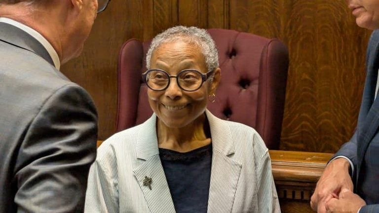 Sr. Gayle Lwanga, regional councillor, at the Pottsville trial.