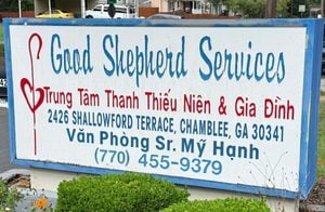 Good Shepherd Services organization sign