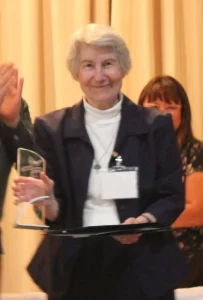 Sr. Marguerite Barling receiving the 2026 Amazing Grace Award.