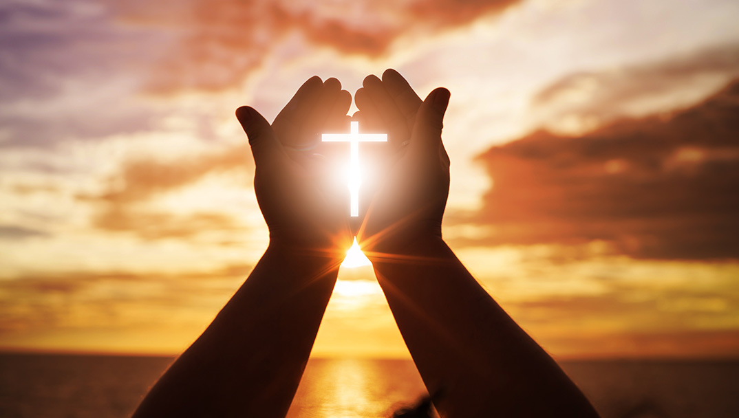 Hands in prayerful pose
